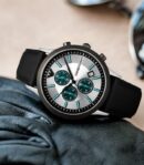 Emporio Armani Renato Chronograph Silver Dial Black Leather Strap Watch for Men - AR11473